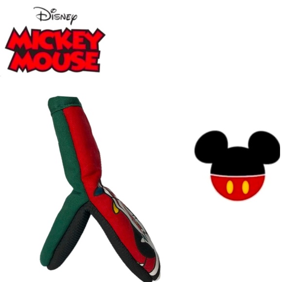 Disney 2 Pack Mickey Mouse Oversized Mini Mitts Christmas Lights MCM Retro Green - Picture 2 of 14